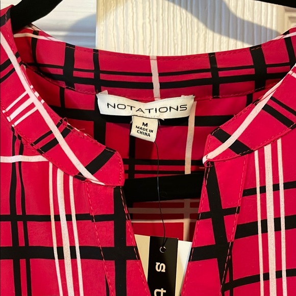 Mandarin Collar Multicolored 3/4 Sleeve Buttoned Blouse - Picture 2 of 3